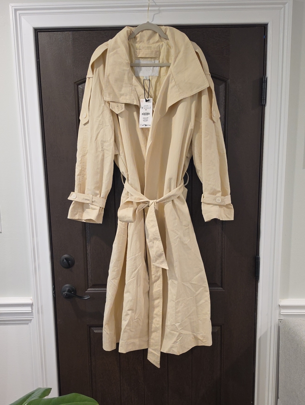 Zara Cream Trench Coat with Belt